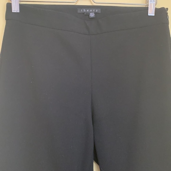 Theory | Classic Black Wool Blend Side Zip Stretch Notched Hem Pants Trousers 8 - Picture 8 of 14